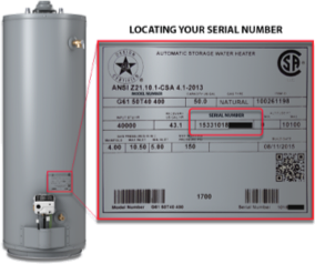 richmond water heaters serial number